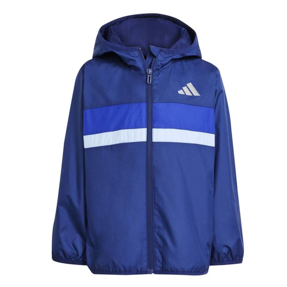 Adidas Childrens/Kids Tiberio Horizontal Stripe Regular Windbreaker / Dark Blue